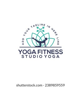 Wellness Club Yoga Fitness Studio Logo Template