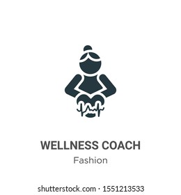 Wellness coach vector icon on white background. Flat vector wellness coach icon symbol sign from modern fashion collection for mobile concept and web apps design.