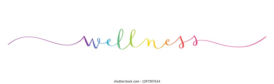 WELLNESS colorful brush calligraphy icon