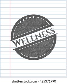 Wellness-Emblem aus Bleistift