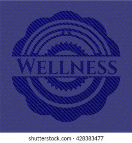 Wellness emblem with jean background