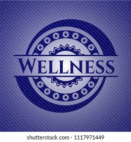 Wellness emblem with jean texture