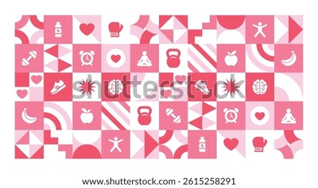 wellness and exercise background geometric shapes