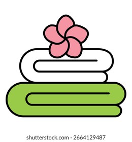 Wellness Klapphandtücher Spa Vector Icon Design