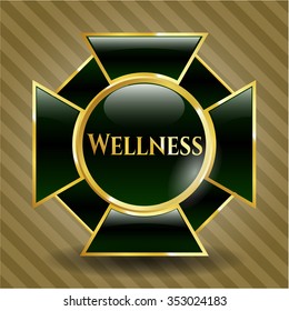 Wellness gold badge or emblem