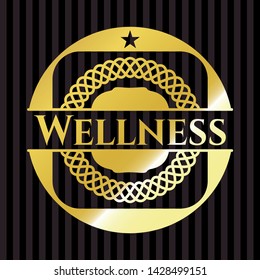 Wellness gold emblem. Vector Illustration. Detailed.