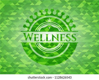 Wellness green mosaic emblem