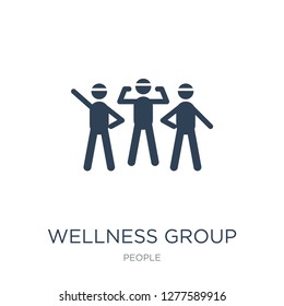 wellness group icon vector on white background, wellness group trendy filled icons from People collection, wellness group vector illustration
