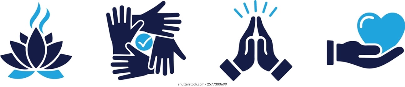 wellness hand icon set You can easily change the color