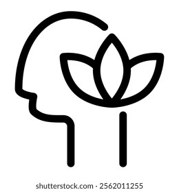 Wellness head icon with simple and line style