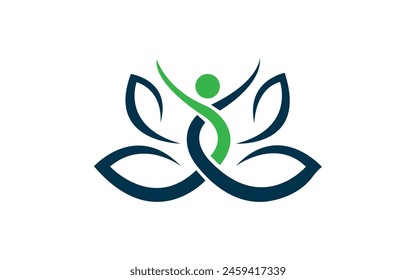 Wellness und Gesundheit Logo Design Vektorgrafik Vorlage.