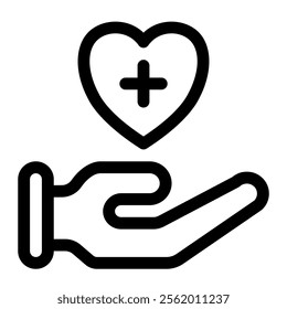 Wellness health love icon with simple and line style