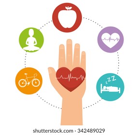 Wellness healthy lifestyle icons graphic design, vector illustration