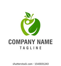 wellness healthy logo design vector