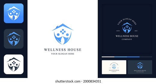 wellness house vintage modern logo