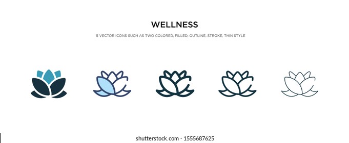 wellness icon in different style vector illustration. two colored and black wellness vector icons designed in filled, outline, line and stroke style can be used for web, mobile, ui