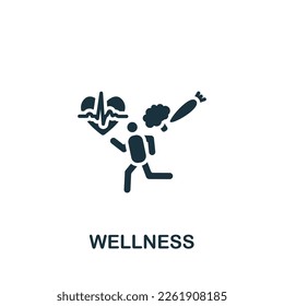 Wellness icon. Monochrome simple sign from employee benefits collection. Wellness icon for logo, templates, web design and infographics.