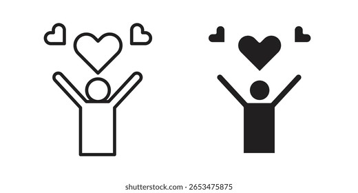 Icono de bienestar, signo de Vector de contorno, pictograma de estilo lineal y sólido aislado en blanco.