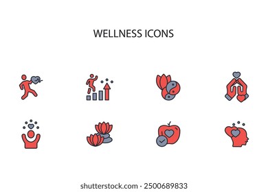 Wellness icon set.vector.Editable stroke.linear style sign for use web design,logo.Symbol illustration.