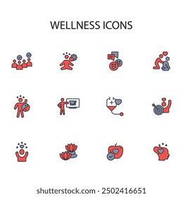 Wellness icon set.vector.Editable stroke.linear style sign for use web design,logo.Symbol illustration.