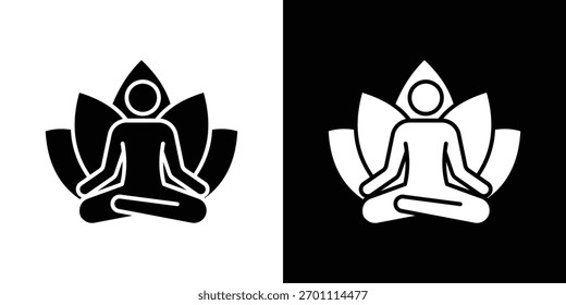 Wellness icon silhouette vector in black colors. flat symbol logo design style