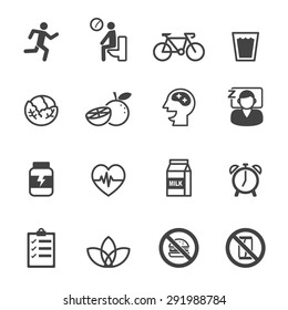 wellness icons, mono vector symbols