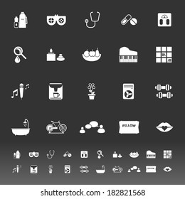 Wellness icons on gray background, stock vector