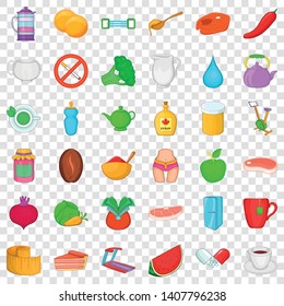 Wellness icons set. Cartoon style of 36 wellness vector icons for web for any design