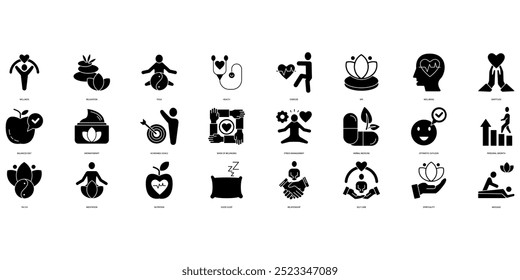 Wellness icons set. Set of editable stroke icons.Set of Wellness