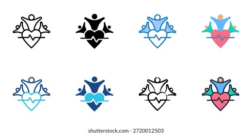 Los iconos de bienestar establecen una colección de estilo múltiple. Trazo editable 
