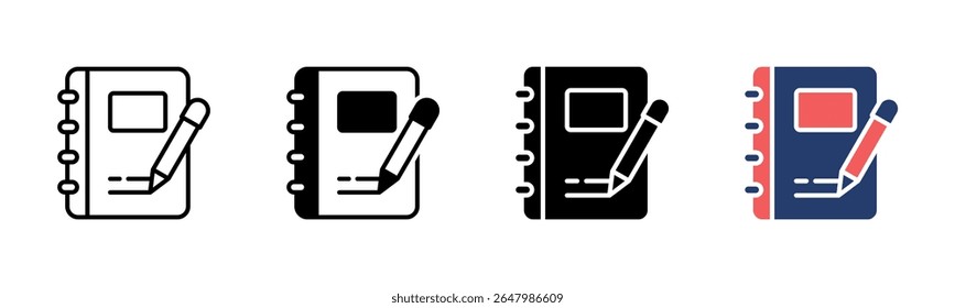Wellness Journal icon sheet multiple style collection