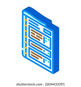wellness journal or notebook recovery isometric icon vector. wellness journal or notebook recovery sign. isolated symbol illustration