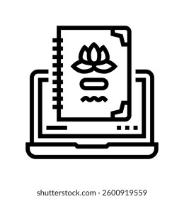wellness journal or notebook recovery line icon vector. wellness journal or notebook recovery sign. isolated contour symbol black illustration