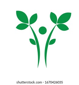 wellness, logotipo de ilustración de hoja vectorial