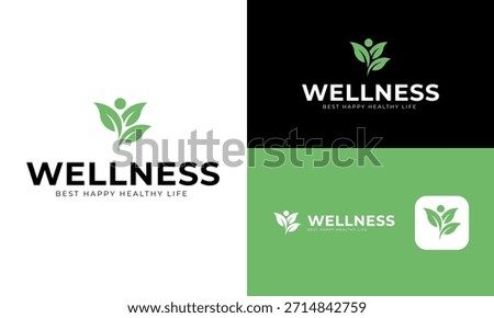 Wellness Leaf Logo – Eco-Friendly and Healthy Living Brand