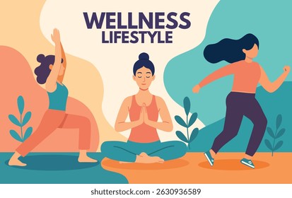 Wellness Lifestyle Activities
Healthy Living Vector
Yoga Meditation Running
Mindful Active Lifestyle
