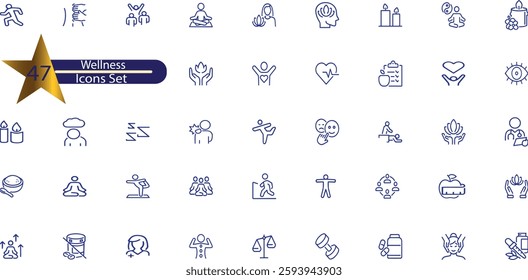 Wellness Line Editable Icons set. 