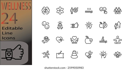 wellness Line Editable Icons set