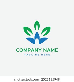 wellness logo design with icon logo and vector template