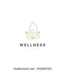 Wellness Logo Design Symbol Template Flat Stock Vector (Royalty Free ...