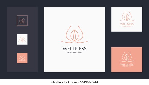 Wellness Logo Design Template Premium. Stock Vector