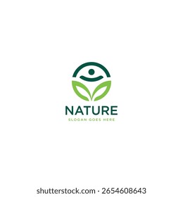 Wellness logo design with unique line style.