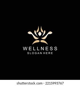 Wellness logo icon design template flat vector