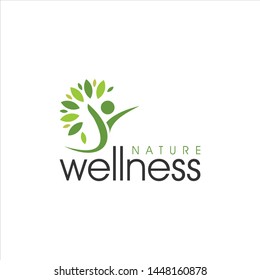 wellness logo modern vibrant nature green vector beauty design template inspiration