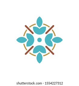 Wellness logo with a simple and clean modern design with elegant line art style for yoga massage or spa and beauty business.