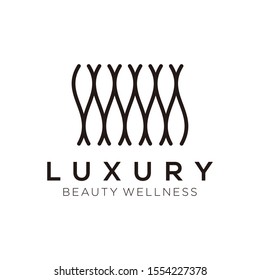 Wellness logo with a simple and clean modern design with elegant line art style for yoga massage or spa and beauty business.