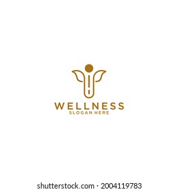 wellness logo tempate in white background