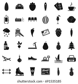 Wellness loss icons set. Simple style of 36 wellness loss vector icons for web isolated on white background