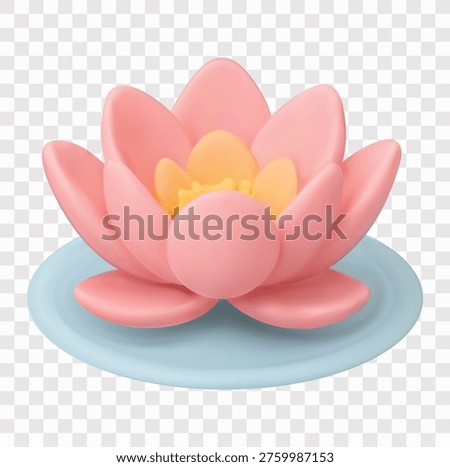 Wellness and Luxury Spa Vector Icon Set | 3D icon set | a pink lotus flower