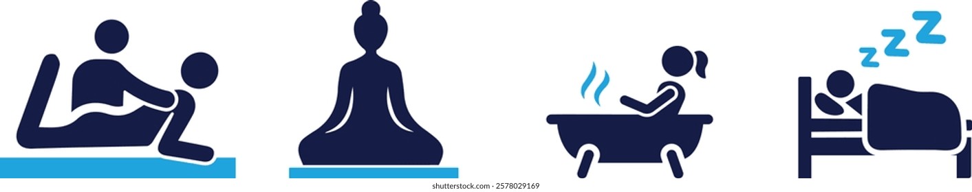 wellness massage Yoga icon set You can easily change the color 